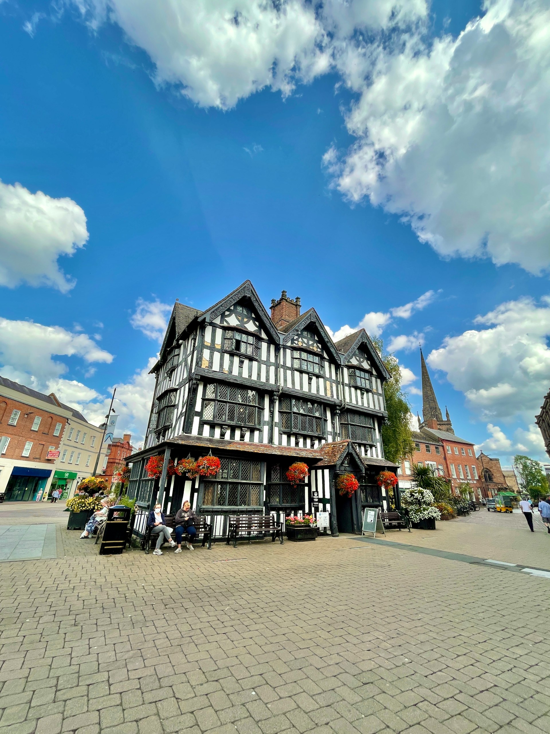 The Old House, a timber-framed building in Hereford's High Town, a city J Mould covers for demolition