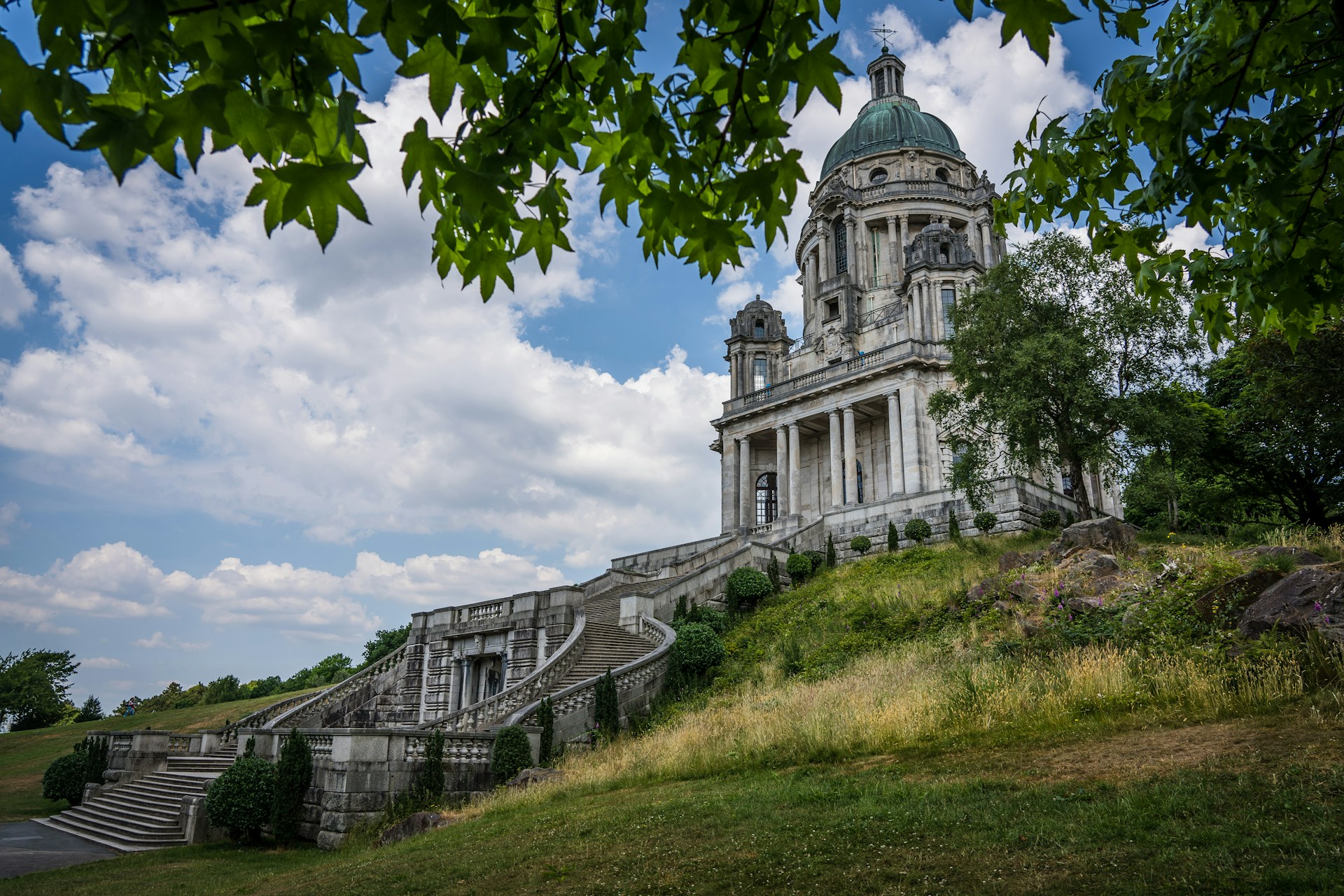 The Ashton Memorial in Williamson Park, Lancaster, where J Mould carries out demolition