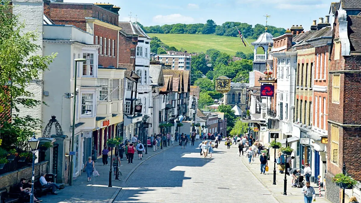 View of Guildford, where J Mould carries out demolition
